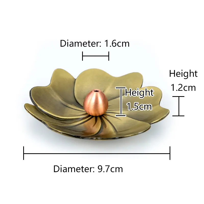 

Alloy Incense Burner Stick Holder Buddhism Suitable for smoke of various diameters Lotus Line Incense plate Yoga Studios Home