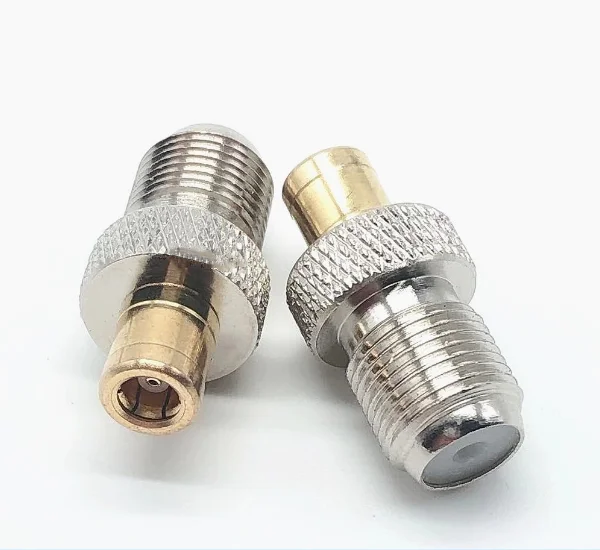 2pcs F To SMB Adapter F Female To SMB Female Plug Gold Plated Brass Straight TV Coaxial RF Connctor