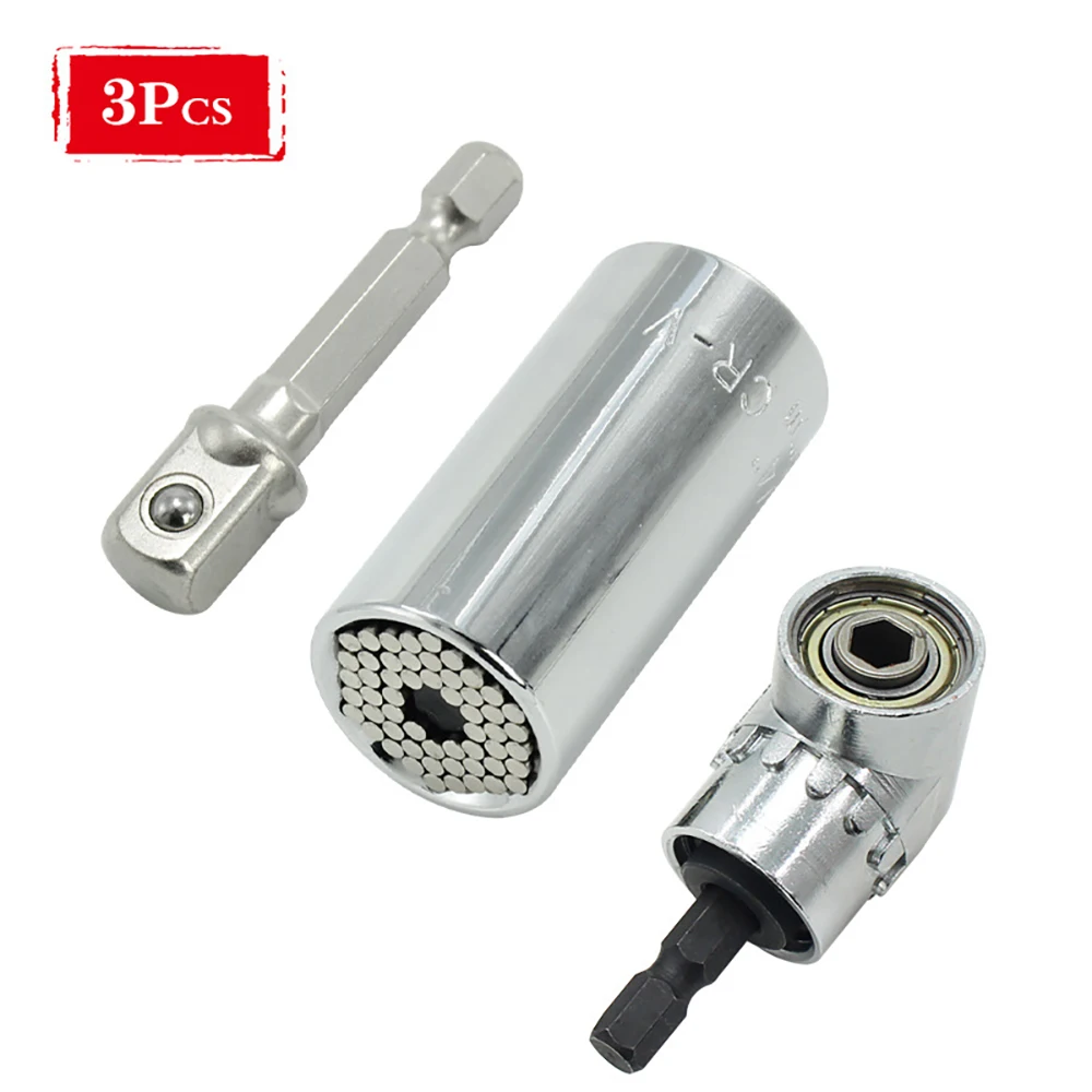 

Universal Torque Wrench 7-19mm Socket Head Multifunctional Universal Sleeve 105Â° Right Angle Extension 1/4" Drive Bit Tool Set