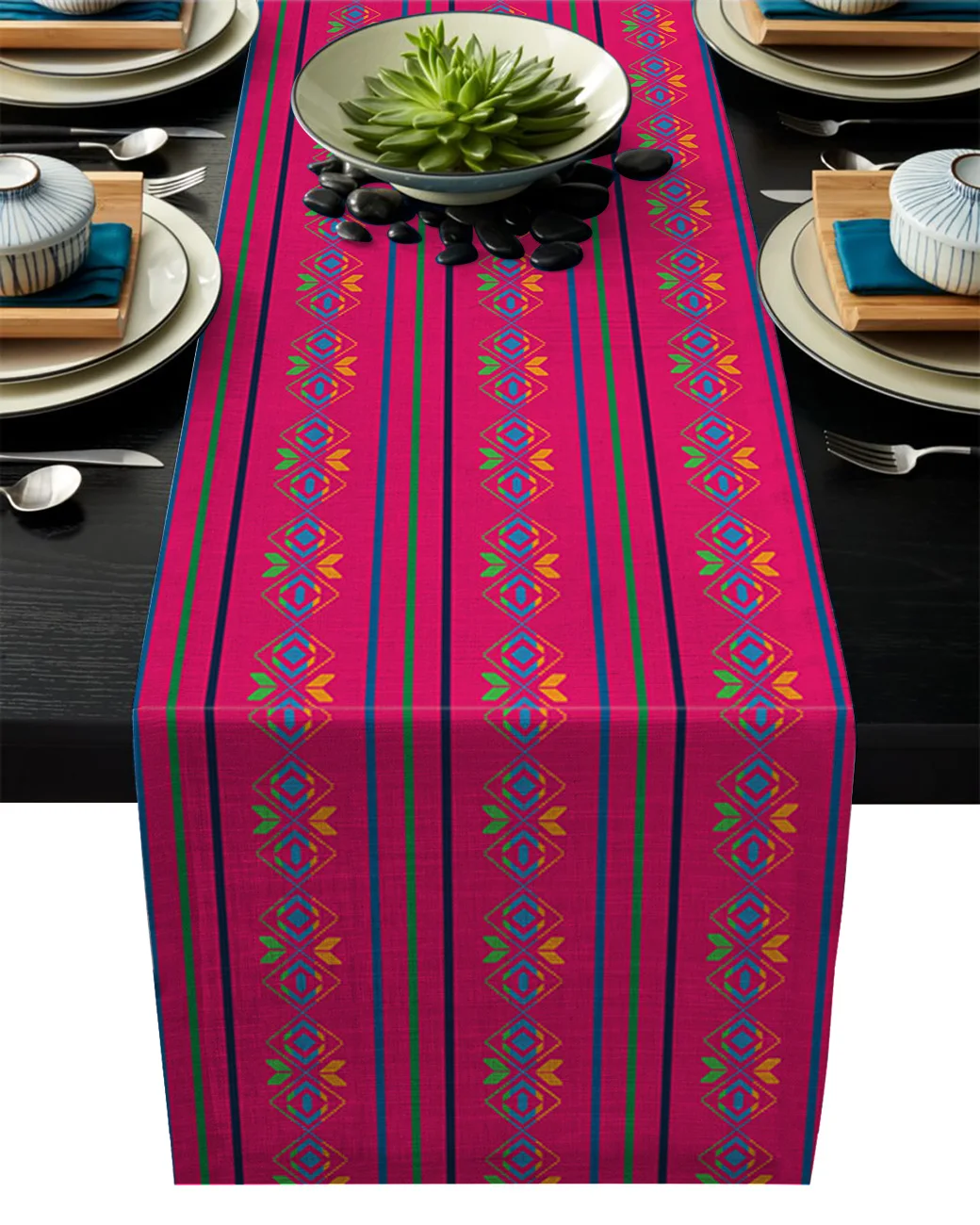 Posavasos para mesa, manteles individuales modernos con diseño de rayas geométricas, étnicas y mejicanas, decoración de Hotel, cocina y fiesta de bodas