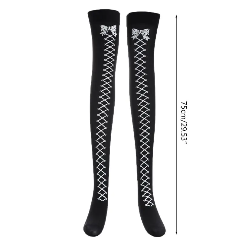 

Halloween Skeleton Long Knee High Socks Costume Masquerade Carnival Cosplay Soft