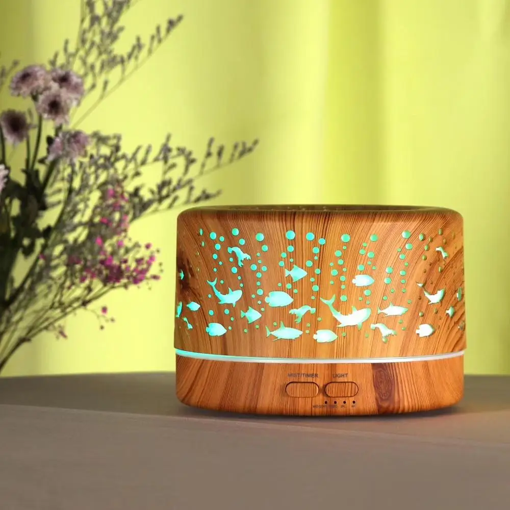 

700ml Wood Grain Aroma Diffuser Home Humidifiers Color Light Essential Oil Diffuser Aromatherapy Electric Oil Difusor