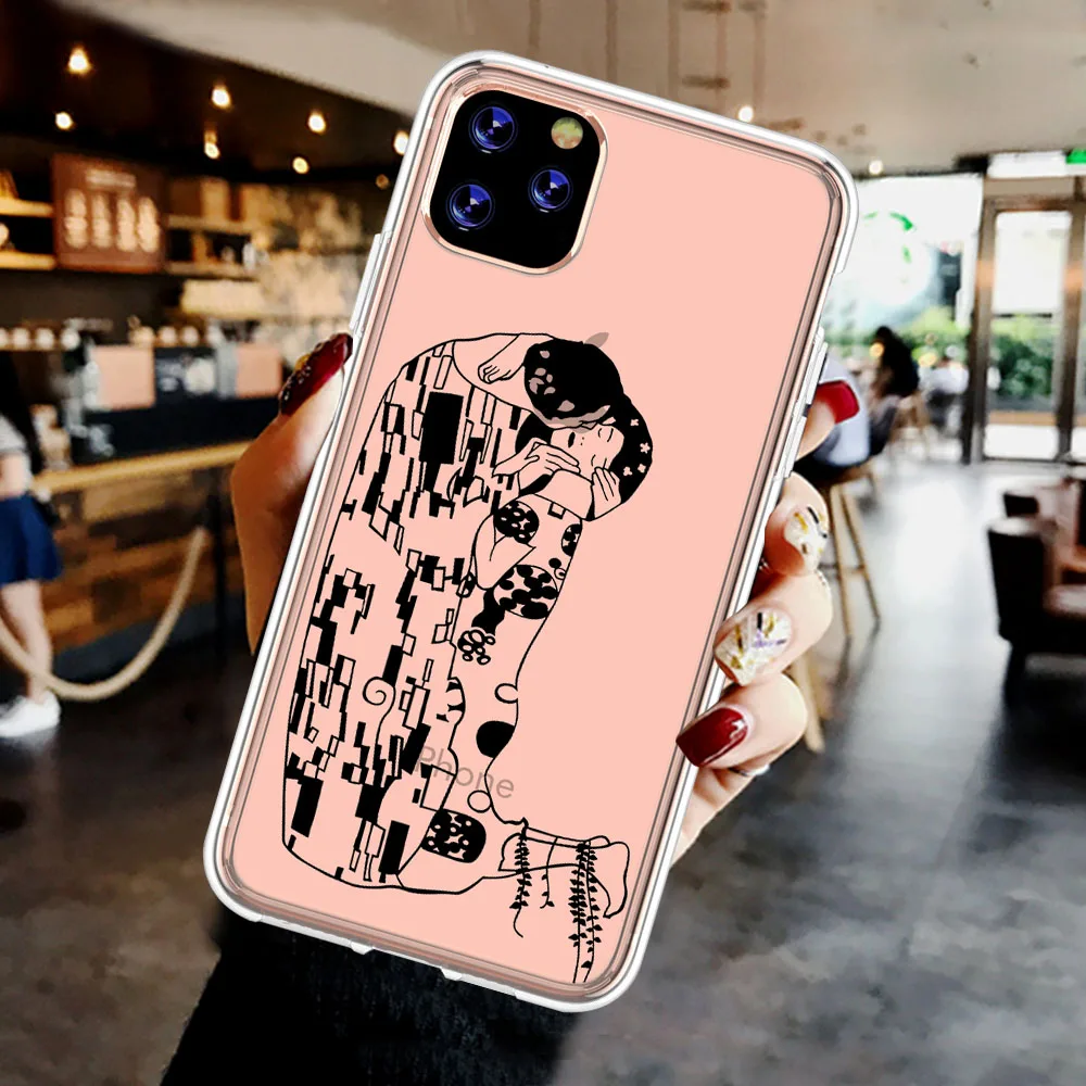 

Funny Abstract Art Lines Fashion Phone Case For iPhone 12 Mini 11 Pro Max 8 7 6 6S Plus XR X XS Max SE2020 Cartoon Women Cover