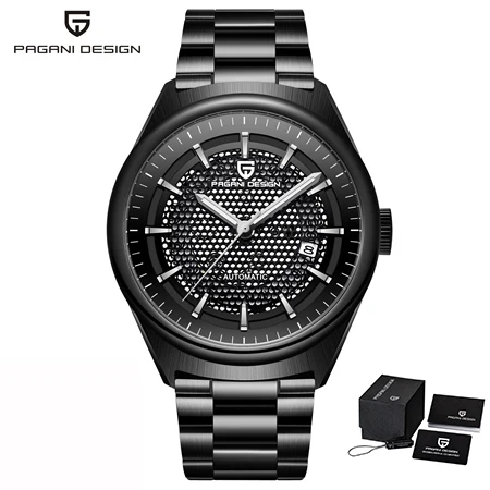 black Новые PAGANI дизайнерские брендовые Роскошные модные Универсальные мужские часы из нержавеющей стали простой кварцевые часы бизнес класса Relogio Masculino - Цвет: black
