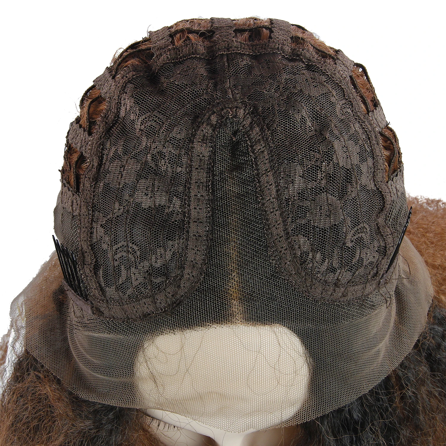 24 ''синтетический парик на кружеве для женщин Омбре коричневый кудрявые