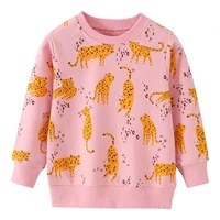 zeebread top brand leopard print cotton animals childrens sweatshirts cotton autumn spring girls pink sport shirts tops