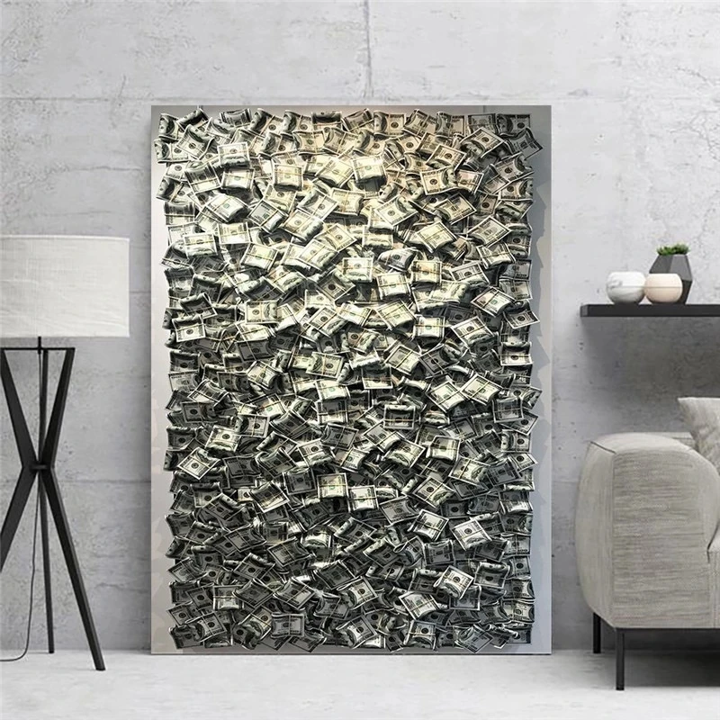 

Canvas Wall Art Money Abstract Funny Cool Prints Poster Gift Home Decoration Painting For Bedroom Modular Pictures No Frame