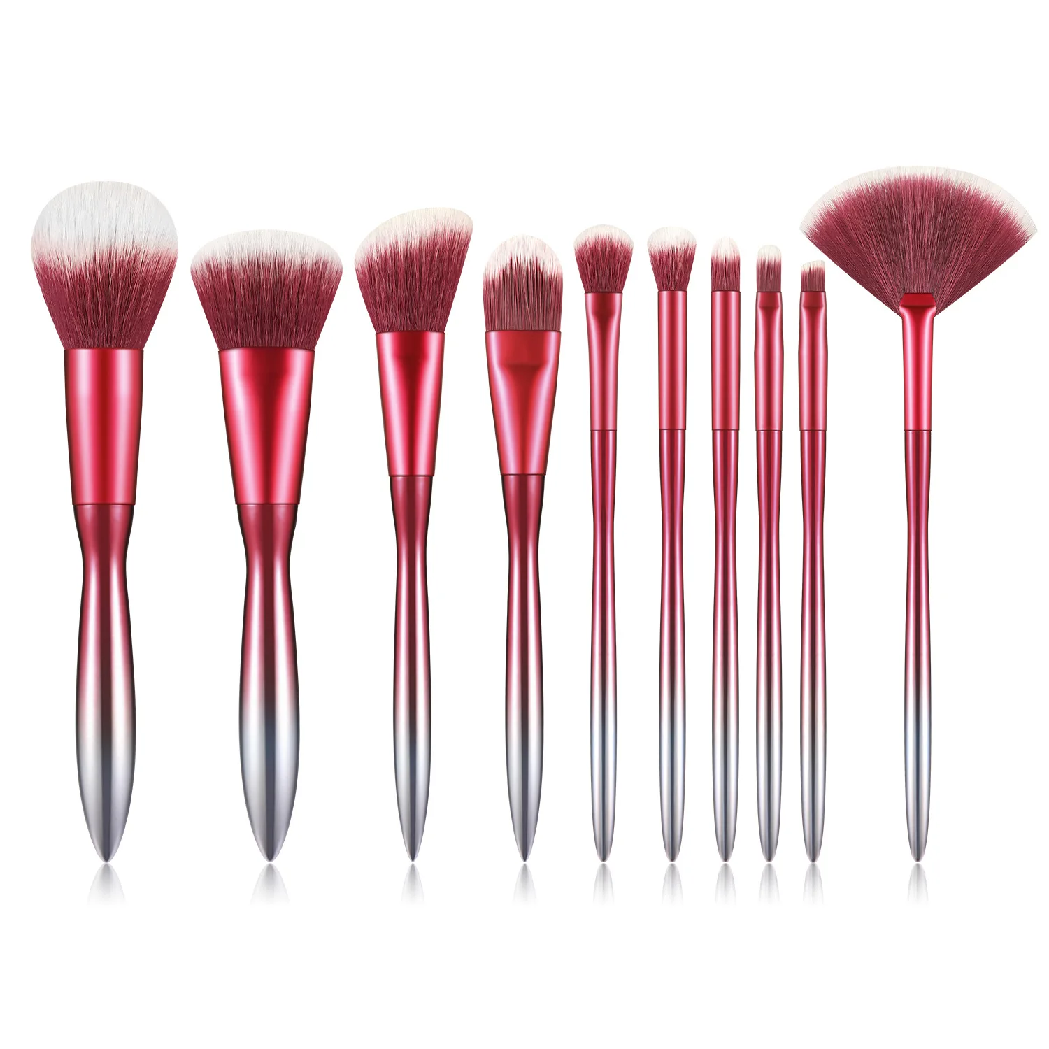 

10PCS Gradual Color Cosmetic Brush Sets Eye Shadow Brush Gradual Plating Handle Makeup Brush Powder Blush Brushes