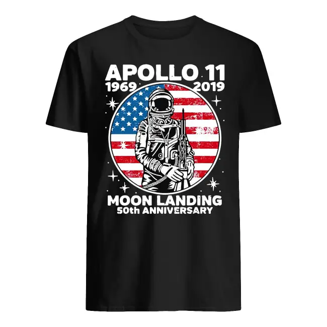Apolo 11 Flag Neil Armstrong 1969 2019 Moon Landing 50Th anniversary футболка|Мужские футболки| |