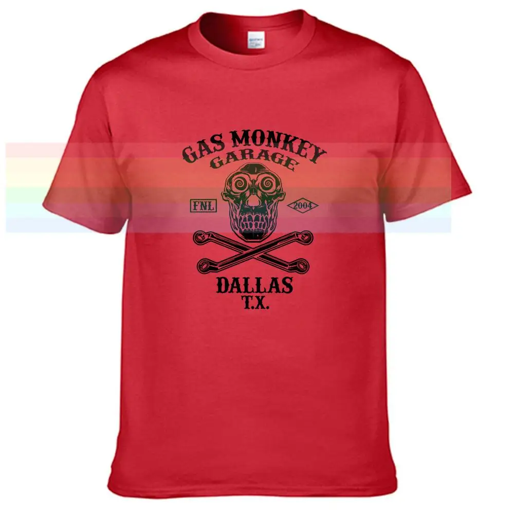 

Gas-Monkey-Garage T Shirt Green skeleton Racer shirt Limitied Edition unisex Brand T-shirt Cotton Amazing Short Sleeve Tops N65