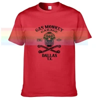 gas monkey garage t shirt green skeleton racer shirt limitied edition unisex brand t shirt cotton amazing short sleeve tops n65