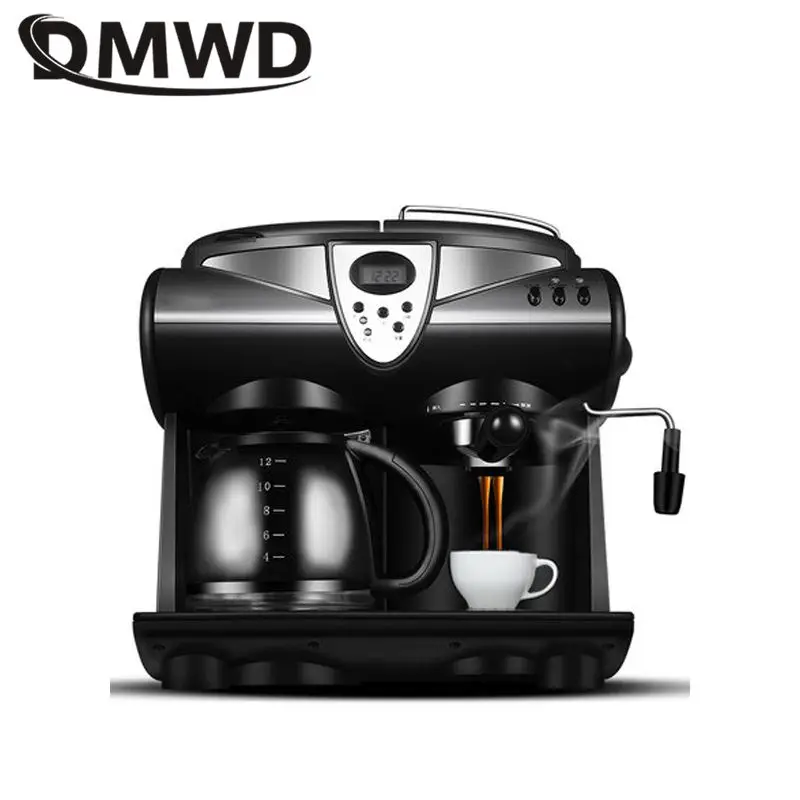 DMWD 1.5L кофемашина автоматическая кофеварка офиса Expresso Кофе машина американская