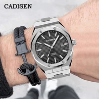 cadisen design original brand new 42mm men watches mechanical nh35a black watch men100m waterproof date relogio masculino 2020