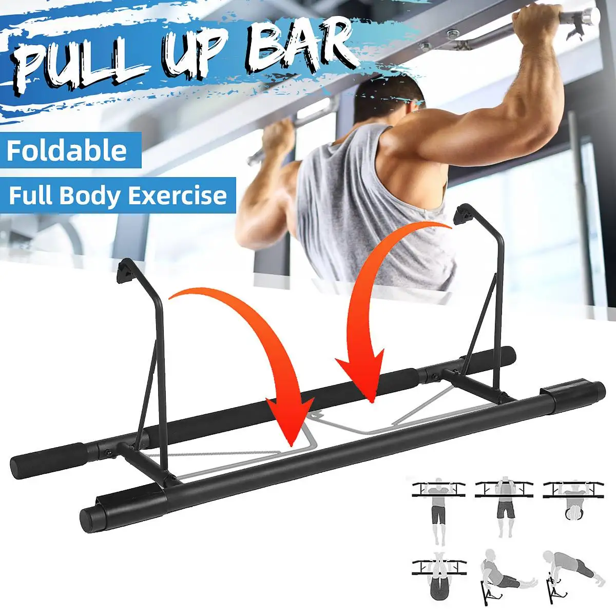 

Foldable Indoor fitness door frame Multi-functional doorway Pull up bar wall Chin up bar Horizontal bar Fitness Equipments