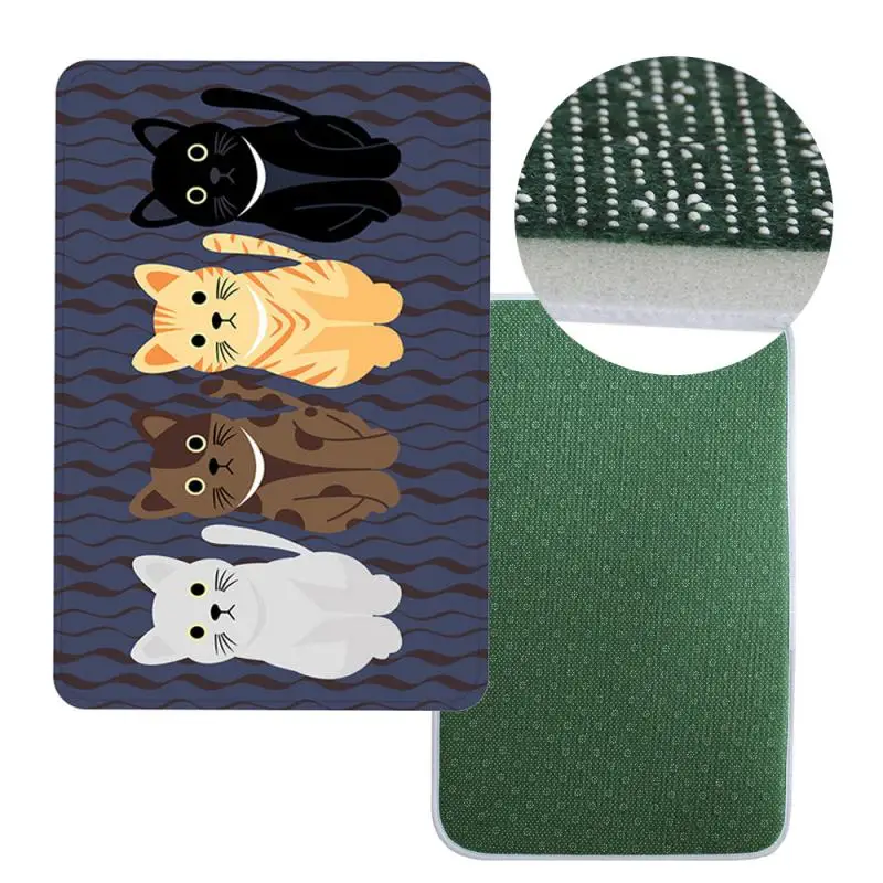 Кошачья семейная дверь кухни коврик для ванной фланелевый водопоглощающий