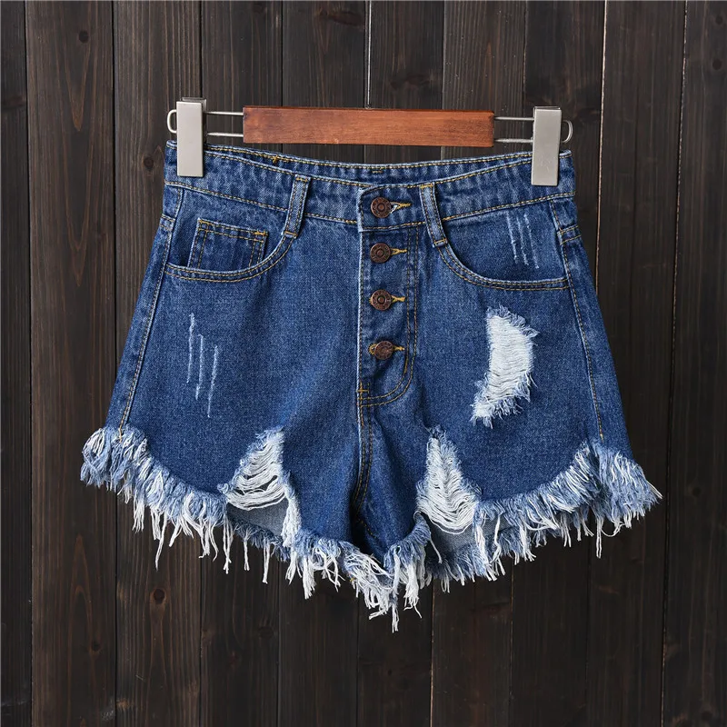 

female fashion casual summer cool women denim Shorts high waists fur-lined leg-openings Plus size sexy short Jeans
