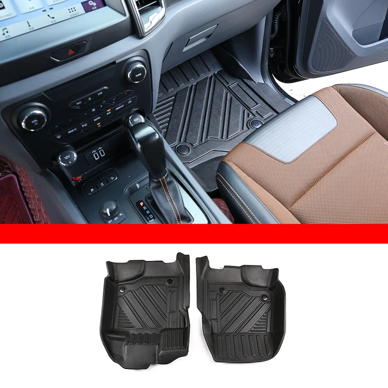 

Резиновый коврик для пикапа Ford Ranger Wildtrak 2017-20, водонепроницаемый ТПЭ полное окружение Pad, противоскользящие аксессуары для автомобиля