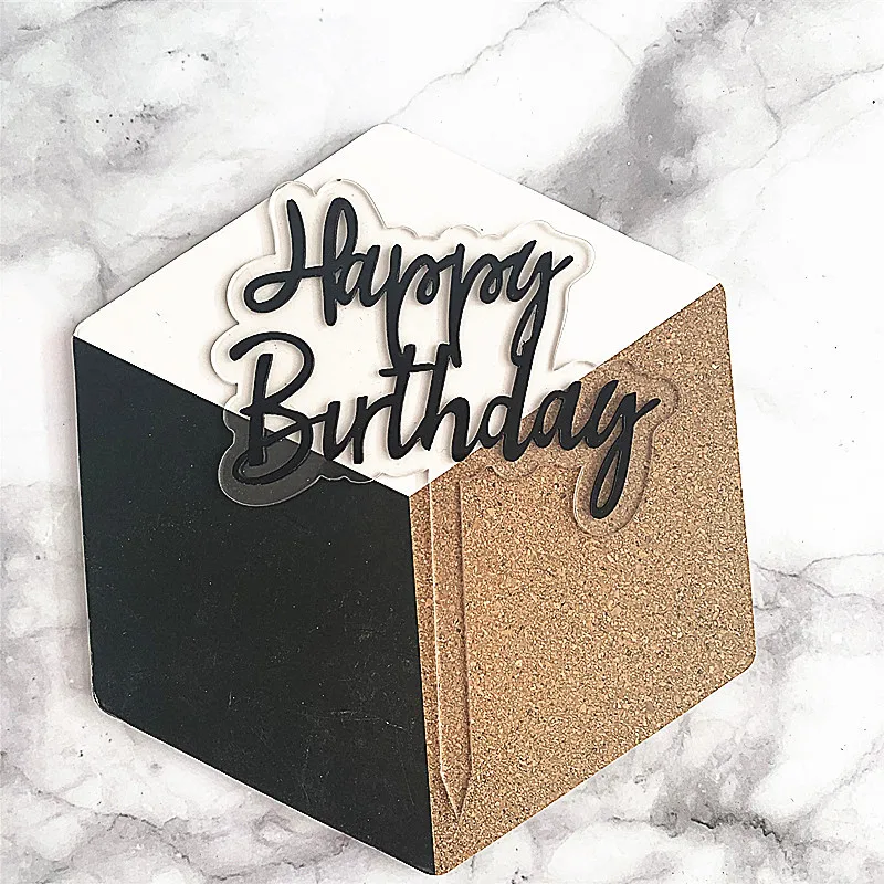 New happy birthday cake topper Baking Dessert Insert Decor Cupcake wedding Birthday Party Decorations baby shower Cake Top | Дом и сад
