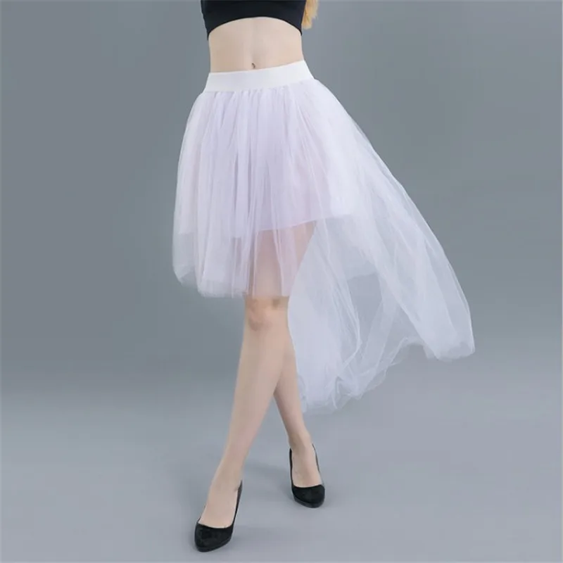 Асимметричная 3 цвета трех слоев фатина Лэ сетки сорочка посадка комфорт летняя