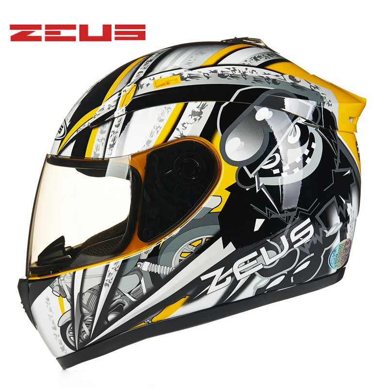 

ZEUS Motorcycle Full Face Helmets Motorbike ECE DOT ABS Helmet Anti-glare Deceleration Top Protective Gear Helmets