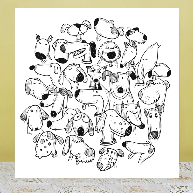 

AZSG Cartoon Dog Clear Stamps For DIY Scrapbooking Rubber Stamp/ Seal Paper Craft Clear Stamp Card Making