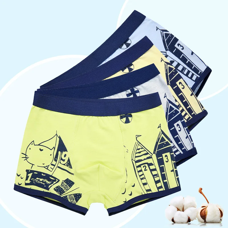 Нижнее белье для мальчиков 2 шт. 100% хлопок боксеры удобная одежда от 3 до 12 лет