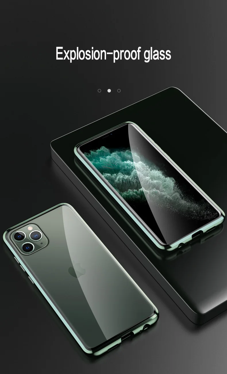 Магнитный чехол для iPhone 11 X Xr Xs Max 6 6s 7 8 Plus, противоударный чехол для iPhone 11 Pro Max, задняя крышка из закаленного стекла