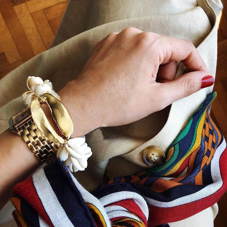 Женский браслет boho bileklik vsco Большой из ракушек Каури в богемном стиле ручная