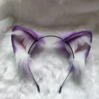 new purple cat ears hair hoop headwear hand made work for kc cosplay party game costume accessories custom made