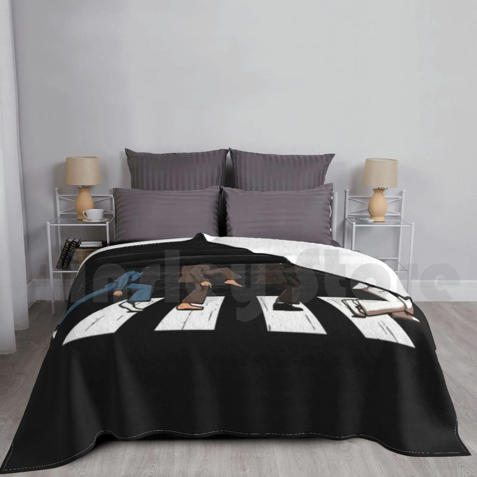 The Cross Blanket For Sofa Bed Travel Road Album Abbey Beatle Music