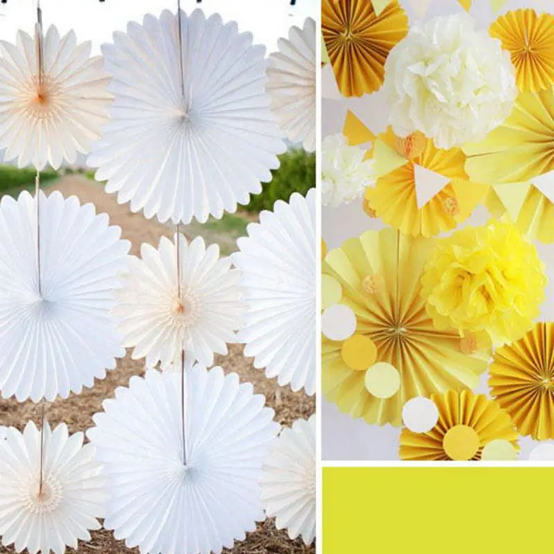 16 ''(40 см) бумажный веер цветок Модный Красочный ручной работы висящий детский