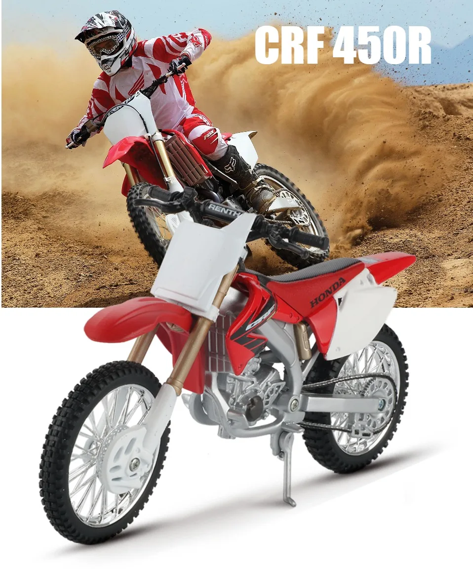 Модель мотоцикла Maisto из 1:12 сплава, игрушка для моделирования CRF 450R внедорожные велосипедные модели, коллекция креативных игрушек для детей