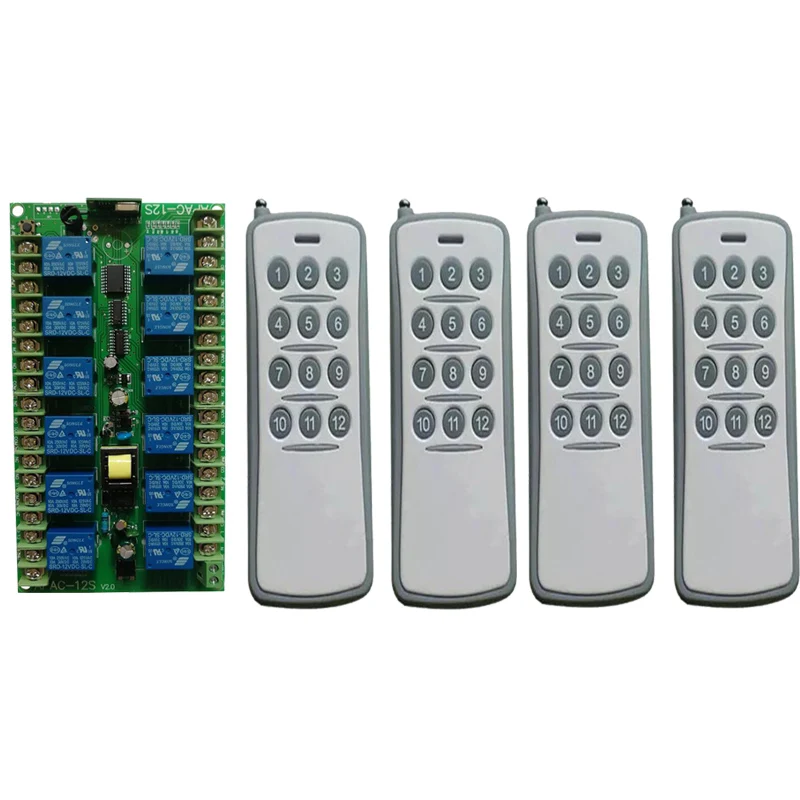 AC220V 12 CH 12CH Channel10A RF беспроводной пульт дистанционного управления Переключатель