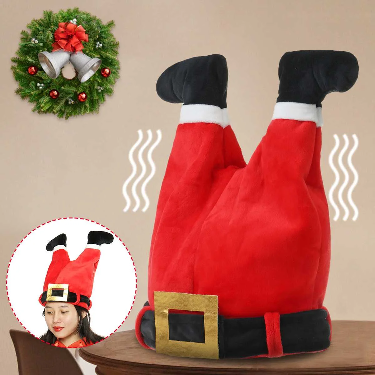 

Christmas hat sweatpants hat dancing electric hat plush cloth Christmas hat toys holiday gifts funny and interesting gifts