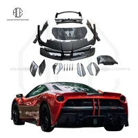for ferrari 488 gtb body kit for front rear bumper lips side skirts spoiler wing front engine hood misha style car accessories