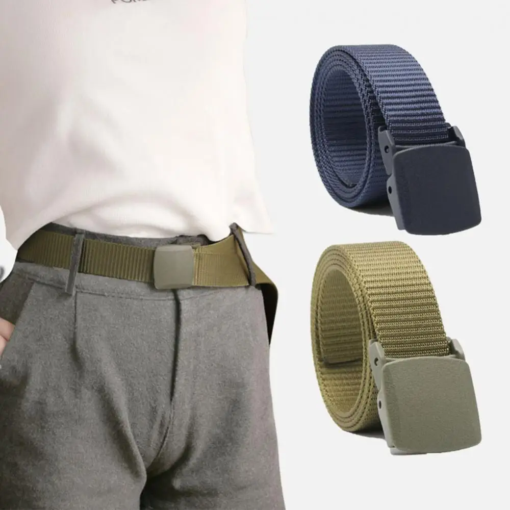 

Fashion Men Adjustable Solid Color Buckle Pants Outdoor Waist Belt Waistband