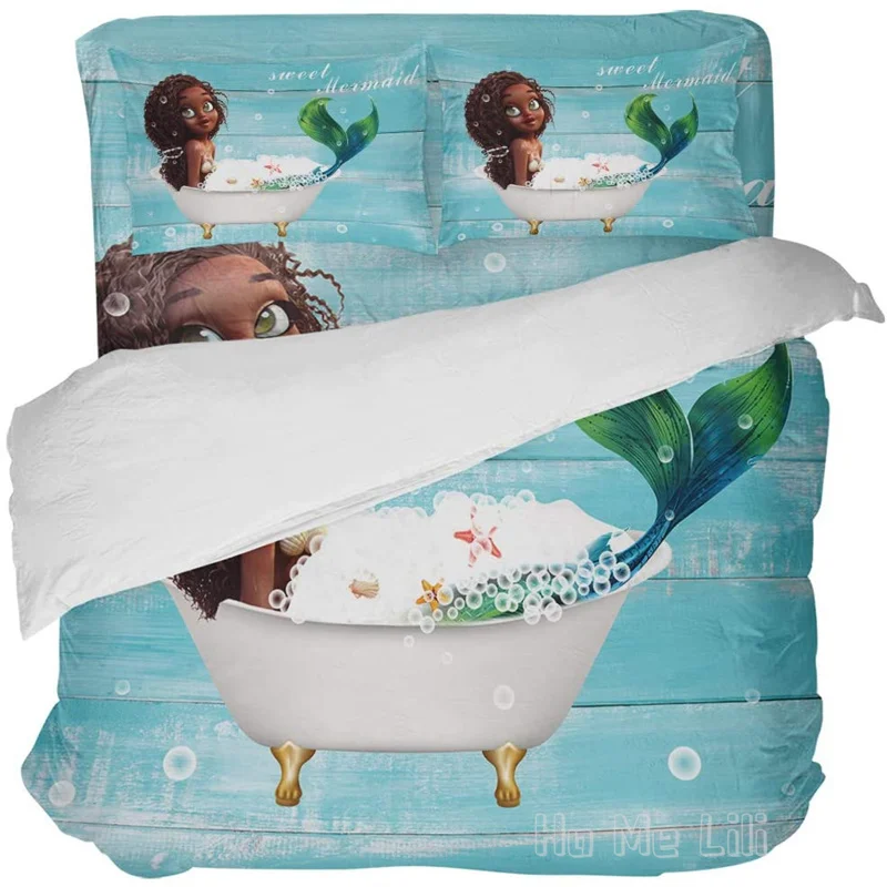 

Комплекты постельного белья синего цвета Русалочки от Ho Me Lili, комплект пододеяльника с декоративным рисунком
