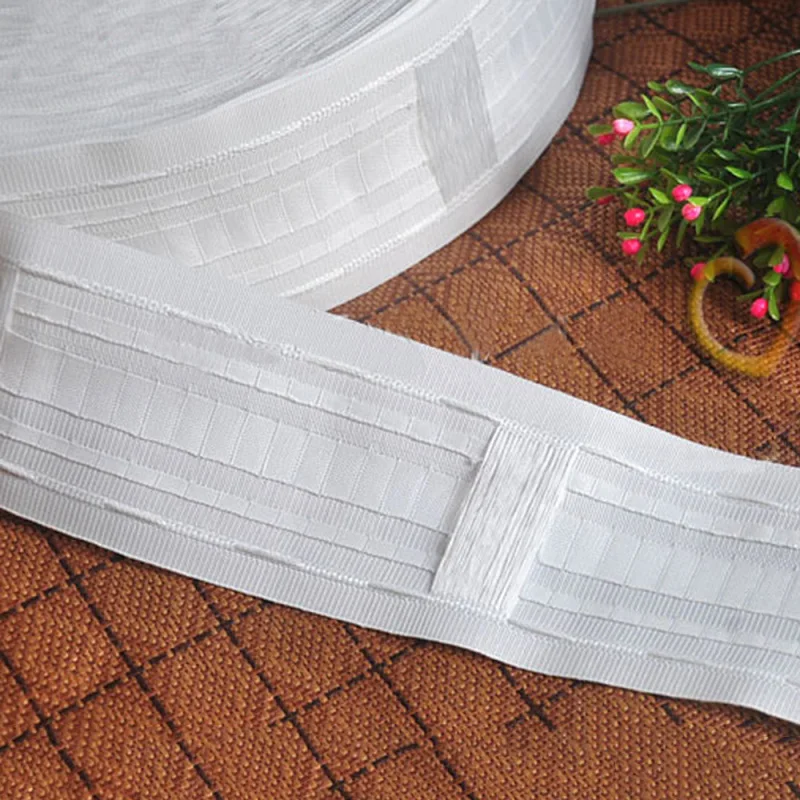 

Multi Size White Pleat Tape For Curtain Rod Rail Curtain Accessories Supplies