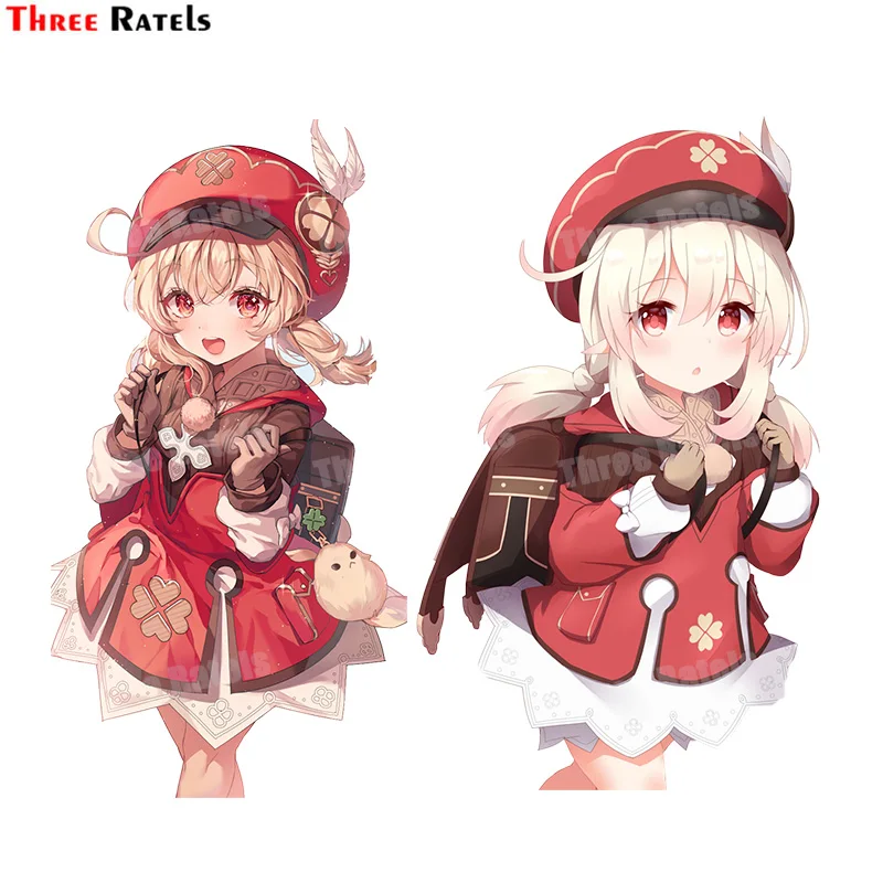

Three Ratels A152 Cute Girl Car Sticker Klee Genshin Impact For Bmw E90 Funny Waterproof Skateboard Luggage Guitar Laptop Decal