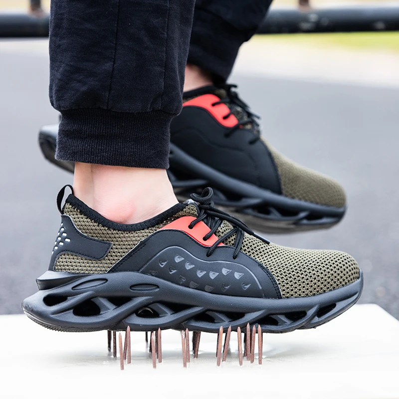 

Новинка, дышащие ботинки унисекс с сетчатым верхом, с металлическим носком, Рабочая защитная обувь, мужские промышленные ботинки для мужчин...