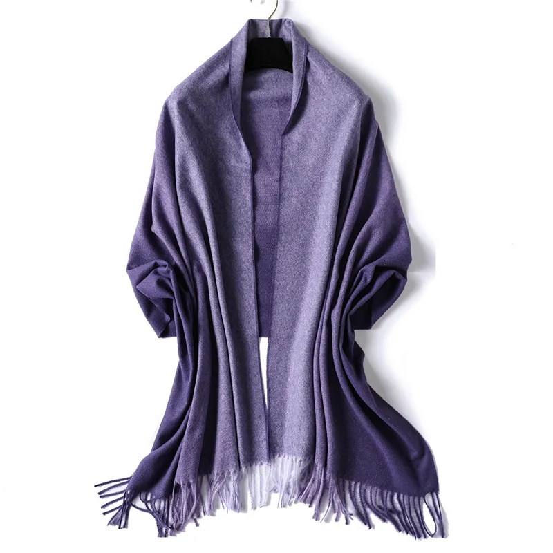 Зимний шарф градиентного цвета женские толстые теплые шарфы на шею женское