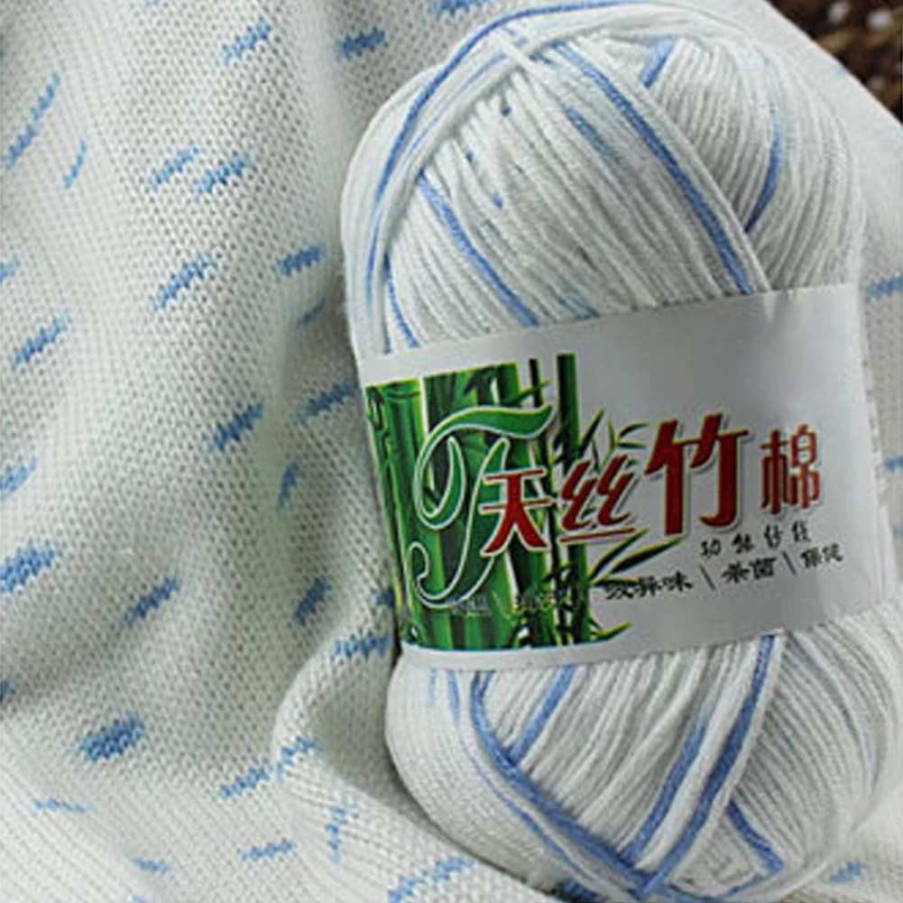 White blue WITUSE 11,11, акция, распродажа, 21 цвет, мягкая натуральная шерстяная хлопковая пряжа для одежды, свитер, ручная вязка, моток, вязание крючком - Цвет: White blue