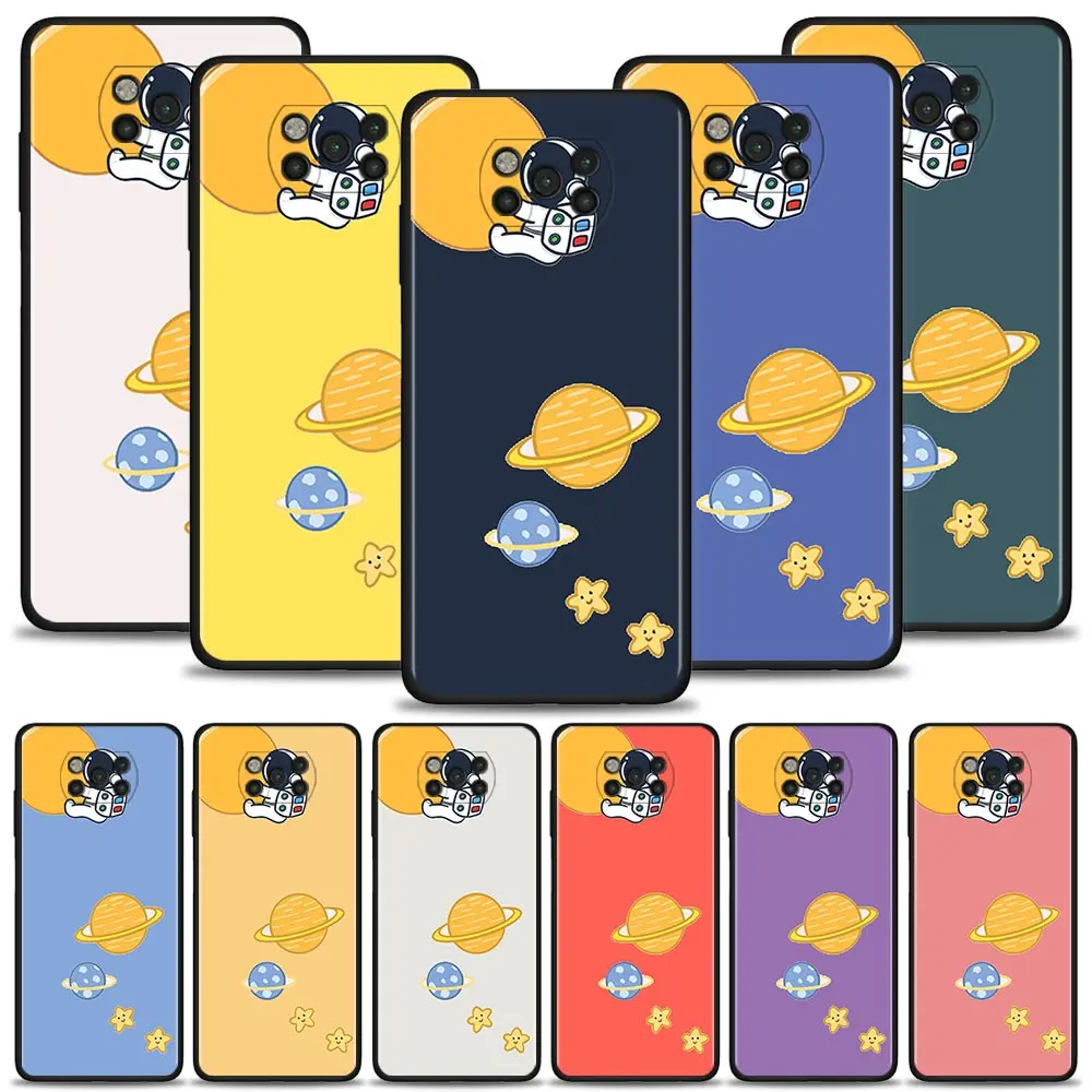 

Planet Star Astronaut Cute Cartoon Case For Xiaomi Poco X3 NFC PRO F3 GT M4 M3 Pro F3 for Mi 11T 10T Pro 5G 11 Note 10 Lite Civi
