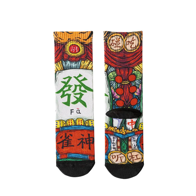 

3D Print Sock Mens Happy Crew Men's Socks Lovers Art Sox High Quality Lucky Cotton Fashion Winter Unisex China's Wind Calcetines