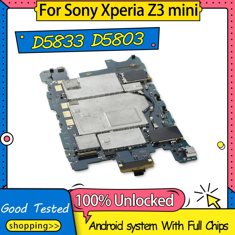 100% разблокированная материнская плата для Sony Z3 mini D5833 D5803 полностью работающая
