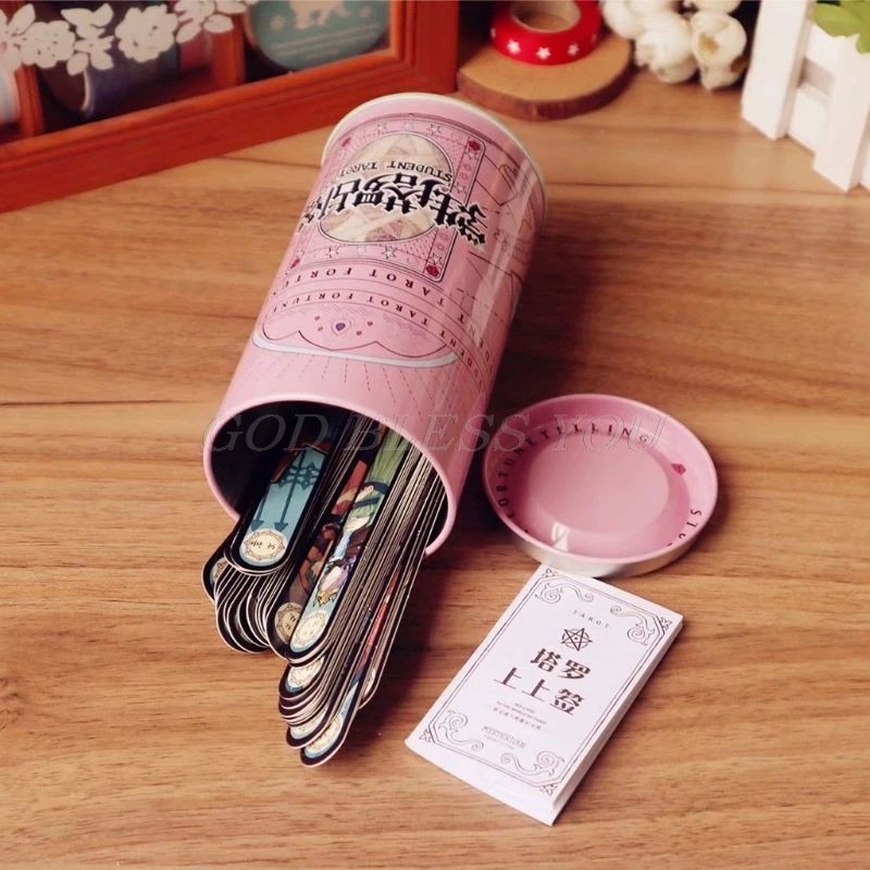 

Student Tarot Cards with Metal Box Mysterious Astrology Divination Fate Love Family Party Board Game Drop Shipping