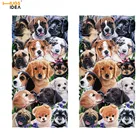 Пляжное полотенце HUGSIDEA с рисунком кошек и собак, 2 шт.