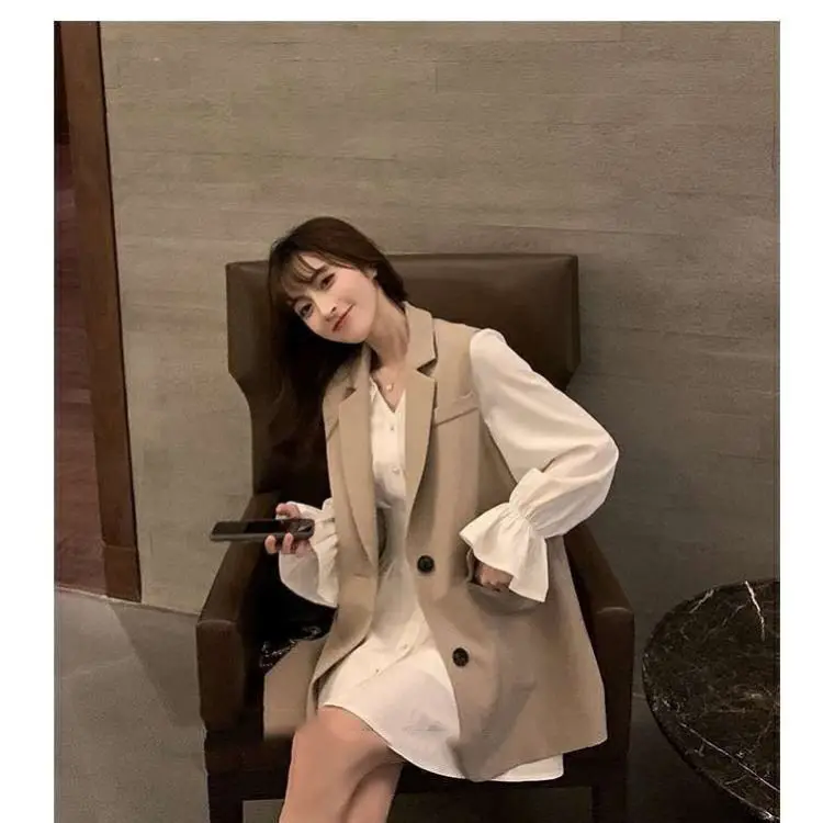 

Suit waistcoat women's spring 2020 new sleeveless chic temperament Korean loose net red fashion retro suit