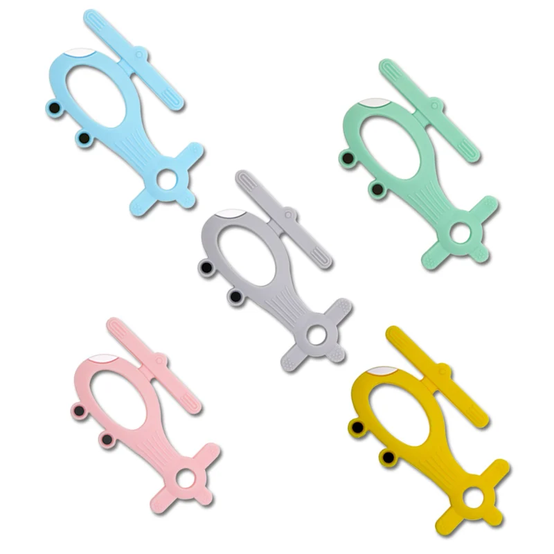 

Kovict 5/10pcs Silicone Teethers Airplane Cartoon Shape BPA Free Tiny Rod Food Grade Silicone Baby Teethers Toy