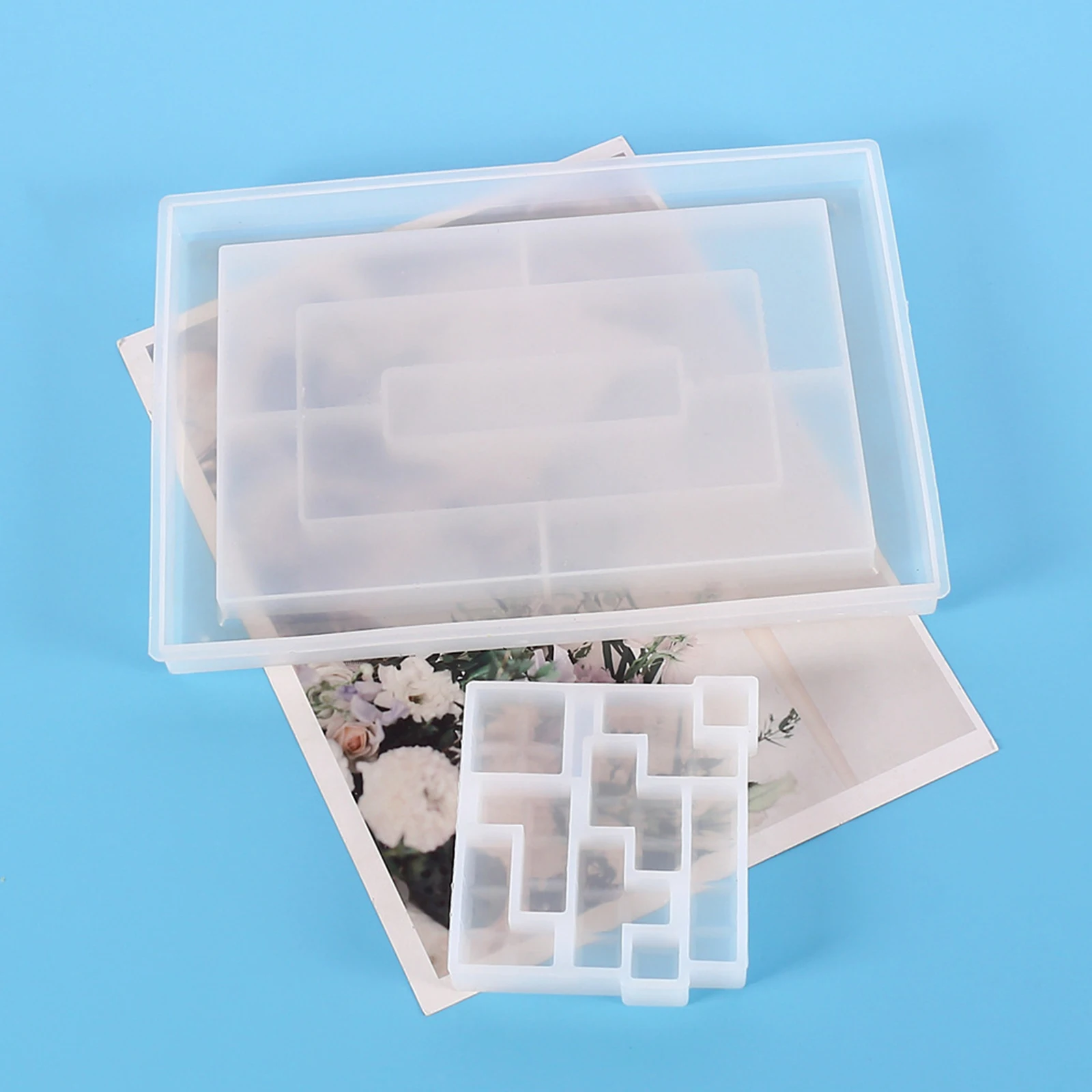 

DIY Tetris Mold Crystal Epoxy Resin Mold Mirror Handmade Creative Silicone Mold For Resin Table Decoration Mold